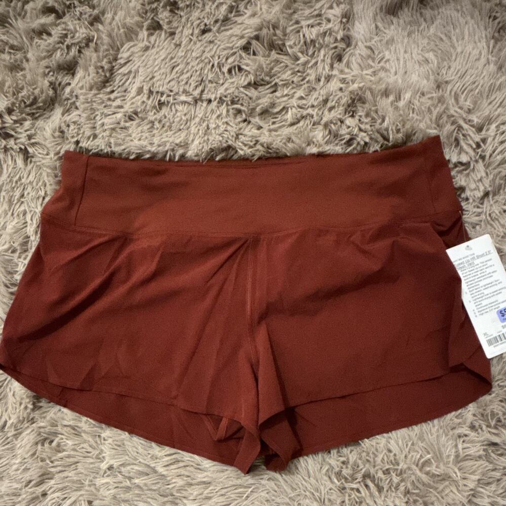 Lululemon Speed Up HR Short 2.5" Cranberry Charm Mesh Lined Pockets Drawstring